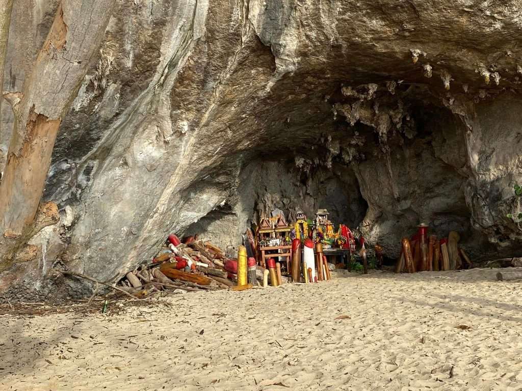 phra nang bat cave Shrines of Princess Cave Phra Nang Beach