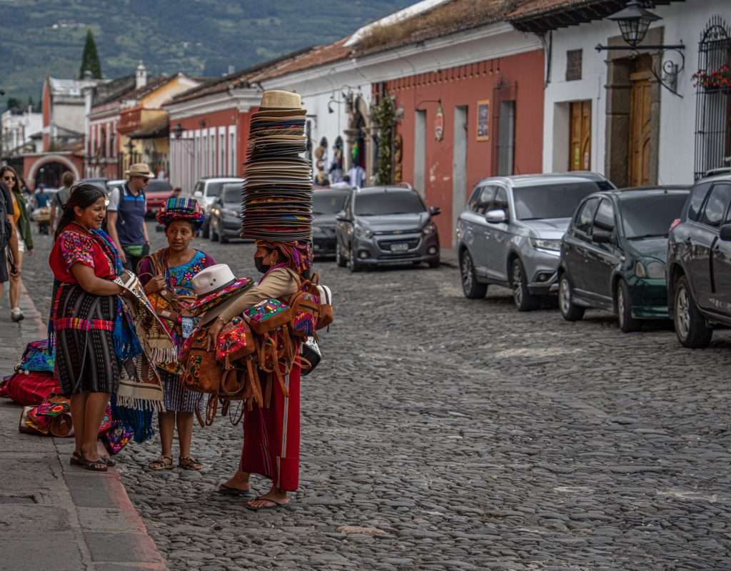 Vendors on the streets of Antigua Guatemala